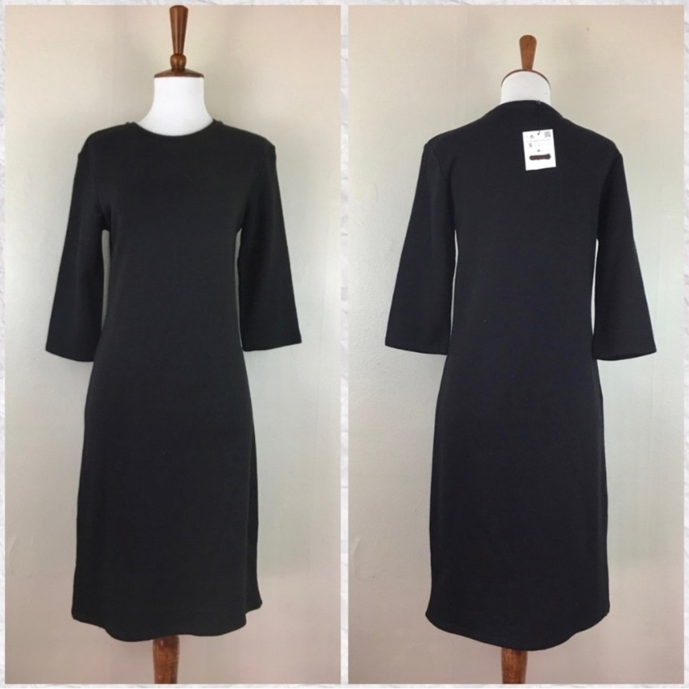 ZARA W&B Crew Neck women’s dress 3/4 Sleeve Size S